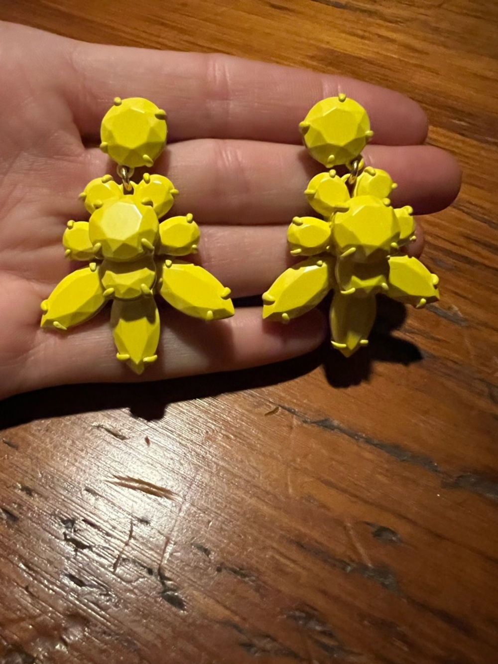 J. Crew Bright Yellow Faceted Drop Earrings